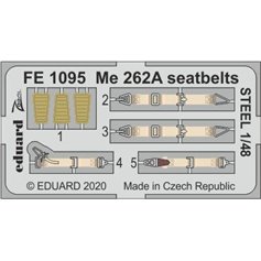 Eduard ZOOM STEEL 1:48 Seatbelts for Messerschmitt Me-262A - Hobby Boss 