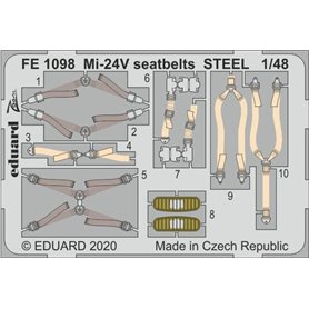 Eduard 1:48 Mi-24V seatbelts STEEL