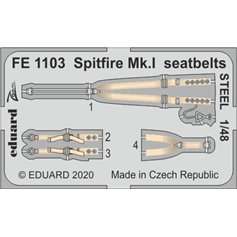 Eduard ZOOM STEEL 1:48 Pasy bezpieczeństwa do Supermarine Spitfire Mk.I dla Airfix