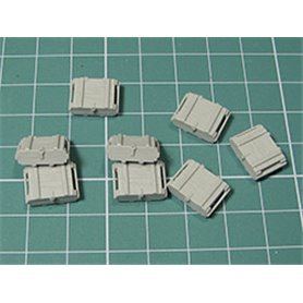 Eureka XXL Rosyjskie współczesne skrzynki na amunicję 7,62 mm Kałasznikow, wersja I. Skala 1/35. Razem 8 skrzynek.