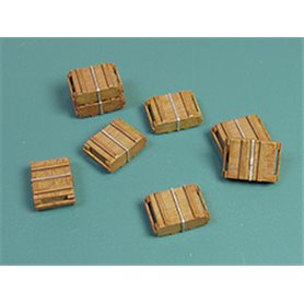 Eureka XXL Rosyjskie współczesne skrzynki na amunicję 7,62 mm Kałasznikow, wersja II. Skala 1/35. Razem 8 skrzynek.