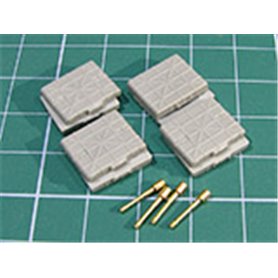 Eureka XXL Niemieckie zasobniki na Stielhandgranate 24 w skali 1/35 – 4 szt. Zestaw składa się z 8 części z żywicy oraz 4 szt. g