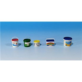 Eureka XXL Zestaw plastikowych pojemników na farby i kleje w skali 1/35. Zestaw składa się z 8 części z żywicy, kalkomanii oraz