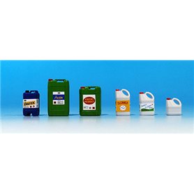 Eureka XXL Zestaw plastikowych pojemników na chemikalia i środki czyszczące w skali 1/35. Zestaw składa się z 6 części z żywicy 