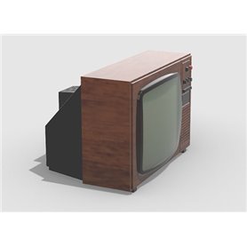 Eureka XXL Telewizor kineskopowy 25 cali w starym stylu . Zestaw składa się z 2 części z żywicy