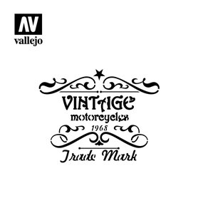 Vallejo ST-LET005 Vintage Motorcycles Sign STENCIL