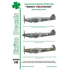 Exito Decals 1:48 Kalkomanie do Supermarine Spitfire FR Mk.XIVe - SWEET FOURTEENS