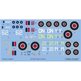 Exito Decals 1:72 Kalkomanie do Supermarine Spitfire FR Mk.XIVe - SWEET FOURTEENS