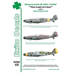 Exito Decals 1:72 Kalkomanie do Messerschmitt Bf-109 G-10/U-4 - THE LAST IN LINE