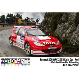 Zero Paints 1487 Peugeot 206 WRC 2003 Rally Red 60