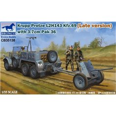 Bronco 1:35 Krupp Protze L2H143 Kfz.69 z działem 37mm PaK.36 - późna wersja