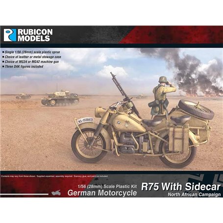 Rubicon Models 1:56 GERMAN MOTORCYCLE R75 WITH SIDECAR (DAK)