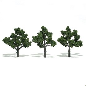 Woodland WTR1510 4-5" Medium Green Trees 3/Pkg