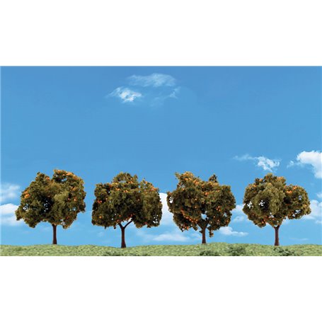 Woodland WTR3592 2 3In. Orange Trees 4 /Pkg