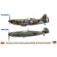 Hasegawa 1:72 Dewoitine D.520 + Messerschmitt Bf-109E - BATTLE OF FRANCE - LIMITED EDITION