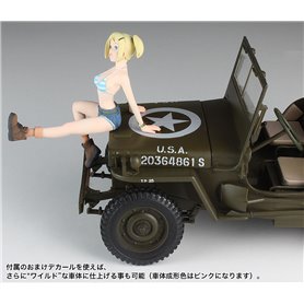 Hasegawa 1:24 WILD EGG GIRLS NO.01 - 1/4 TON 4X4 UTILITY TRUCK - AMY MCDONNELL W/FIGURE