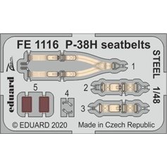 Eduard STEEL 1:48 Seatbelts for Lockheed P-38H - Tamiya 