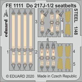 Eduard 1:48 Do 217J-1/2 seatbelts STEEL dla ICM