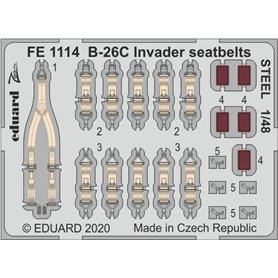 Eduard 1:48 B-26C Invader seatbelts STEEL dla ICM