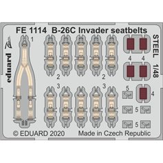Eduard STEEL 1:48 Seatbelts for Douglas B-26C Invader - ICM 
