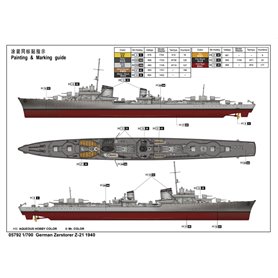 Trumpeter 1:700 Zerstoeser Z-21 1940 - GERMAN DESTROYER
