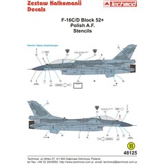 Techmod 48125 F-16 C/D stencils