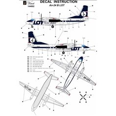 Big Model Vinci 1:144 Kalkomanie do Antonov An-24 Lot