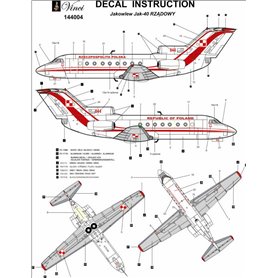 Big Model Vinci 144004 Kalkomania Jak-40 "Rządowy" 1/144