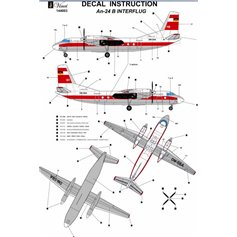 Big Model Vinci 1:144 Kalkomanie do Antonov An-24 INTERFLUG