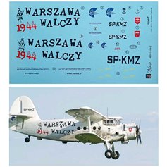 Big Model Vinci 1:48 Kalkomanie do Antonov An-2 WARSZAWA WALCZY