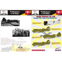 Ropos 1:48 Kalkomanie do Polikarpov I-16 Rata - STALIN'S FALCONS ON I-16