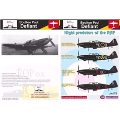 Ropos 1:48 Kalkomanie do Boulton Paul Defiant - NIGHT PREDATORS OF THE RAF