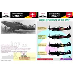 Ropos 1:48 Kalkomanie do Boulton Paul Defiant - NIGHT PREDATORS OF THE RAF