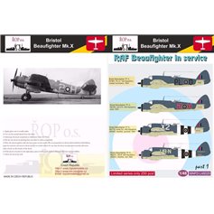 Ropos 1:48 Kalkomanie do Bristol Beaufighter Mk.X - RAF BEAUFIGHTER IN SERVICE