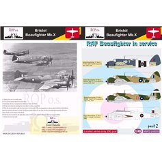 Ropos 1:48 Kalkomanie do Bristol Beaufighter Mk.X - RAF BEAUFIGHTER IN SERVICE