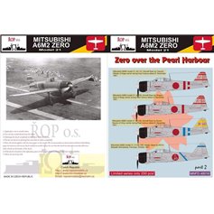 Ropos 1:48 Kalkomanie do Mitsubishi A6M2 Zero Model 21 - ZERO OVER PEARL HARBOUR