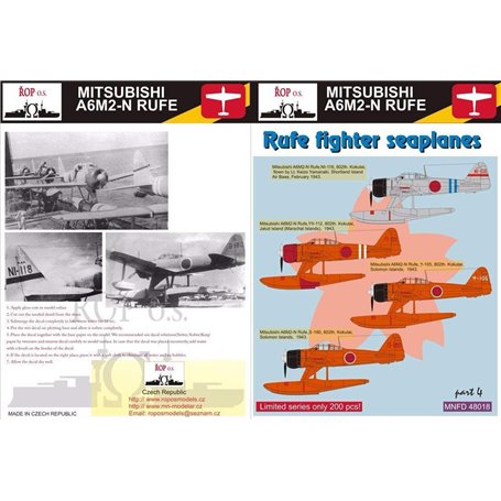 ROP o.s. MNFDL48018 1:48 Mitsubishi A6M2-N Rufe - Rufe fighter seaplanes