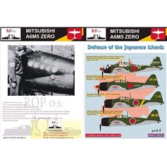 Ropos 1:48 Kalkomanie do Mitsubishi A6M5 Zero Model 52 - JAPANESE DEFENCE ISLANDS