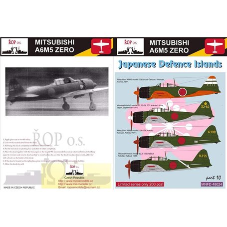 ROP o.s. MNFDL48024 1:48 Mitsubishi A6M5 Zero Model 52 - Japanese Defence Islands