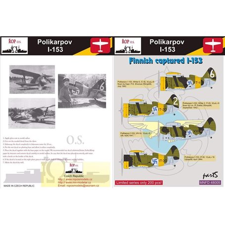 ROP o.s. MNFDL48005 1:48 Polikarpov I-153 - Finnish captured I-153