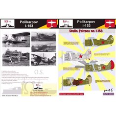 Ropos 1:48 Kalkomanie do Polikarpov I-153 - STALIN'S FALCONS ON I-153