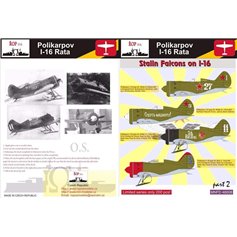 Ropos 1:48 Kalkomanie do Polikarpov I-16 Rata - STALIN'S FALCONS ON I-16