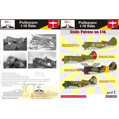 Ropos 1:48 Kalkomanie do Polikarpov I-16 Rata - STALIN'S FALCONS ON I-16