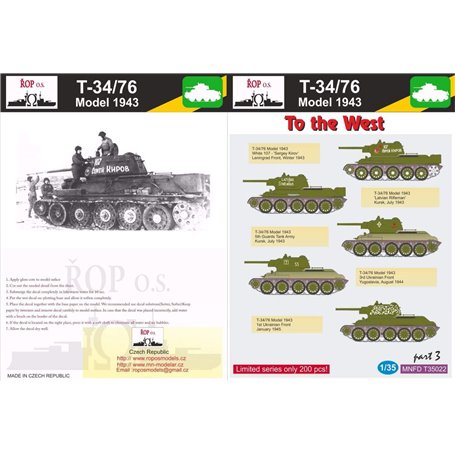 ROP o.s. MNFDT35022 1:35 T-34/76 Model 1943 - To the West