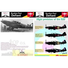 Ropos 1:72 Kalkomanie do Boulton Paul Defiant - NIGHT PREDATORS OF THE RAF