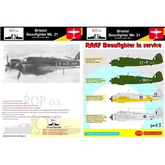 Ropos 1:72 Kalkomanie do Bristol Beaufighter Mk.21 - RAAF BEAUFIGHETR IN SERVICE