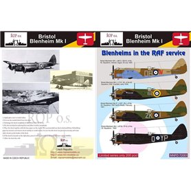 ROP o.s. MNFDL72001 1:72 Bristol Blenheim Mk I - Blenheims in the RAF service