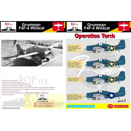 ROP o.s. MNFDL72041 1:72 Grumman F4F-4 Wildcat - Operation Torch