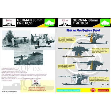 ROP o.s. MNFDT72010 1:72 German 88mm Flak 18,36 - Flak on the Eastern Front