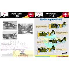 Ropos 1:72 Kalkomanie do Polikarpov I-153 - FINNISH CAPTURED I-153